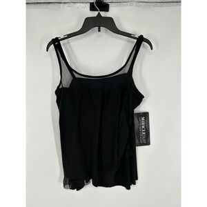 Miraclesuit Mirage Illusionist Tankini Top Women's 16 Black Sleeveless 6503041